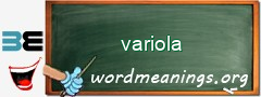 WordMeaning blackboard for variola